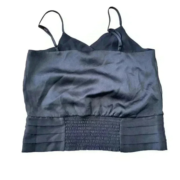 Express Camisole in Black Size XS Satin Faux Wrap V Neck Spaghetti Strap - Picture 5 of 5